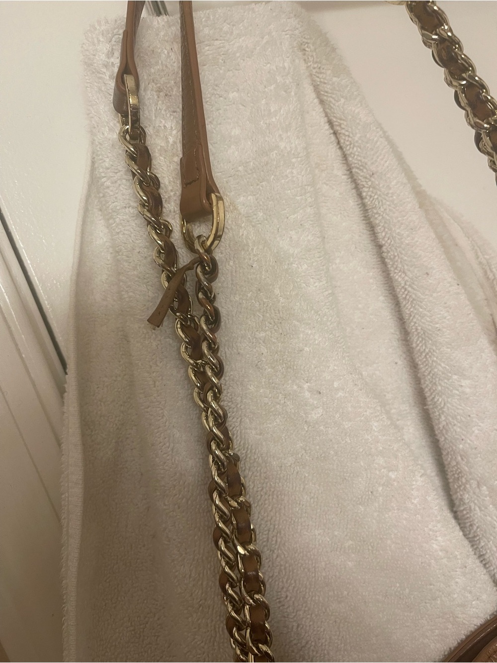 Tory Burch Cognac Leather Chain-Shoulder Bag - Picture 6 of 6